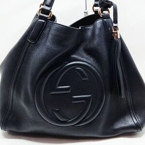 Gucci Black Pebbled Leather Tote